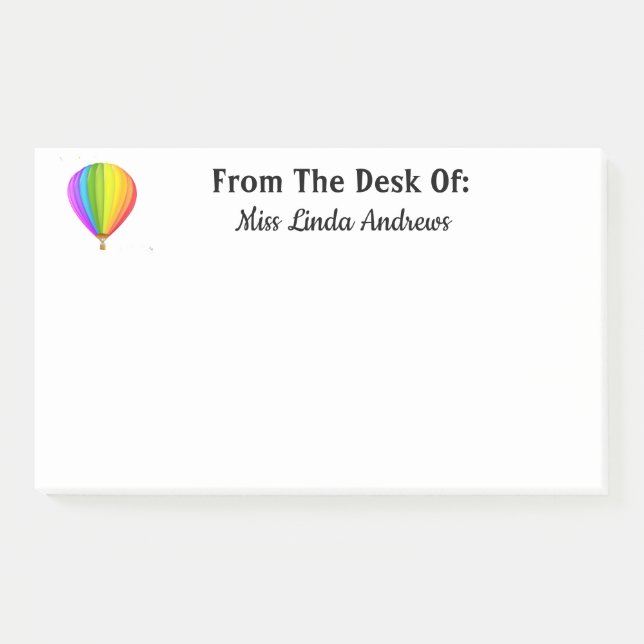 Notas Post-it® Globo Aerostático Personalizable (Anverso)