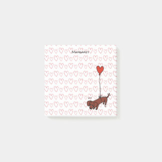Notas Post-it® Globo cardíaco Dachshund suave rojo personalizado