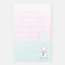 Notas Post-it® Globo de oso mate para hacer acuarela de lista