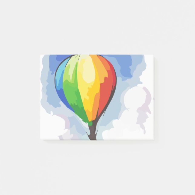 Notas Post-it® Globo del aire caliente del arco iris (Anverso)