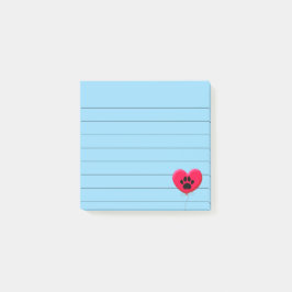 Notas Post-it® Globo en forma de corazón con impresión de garra d