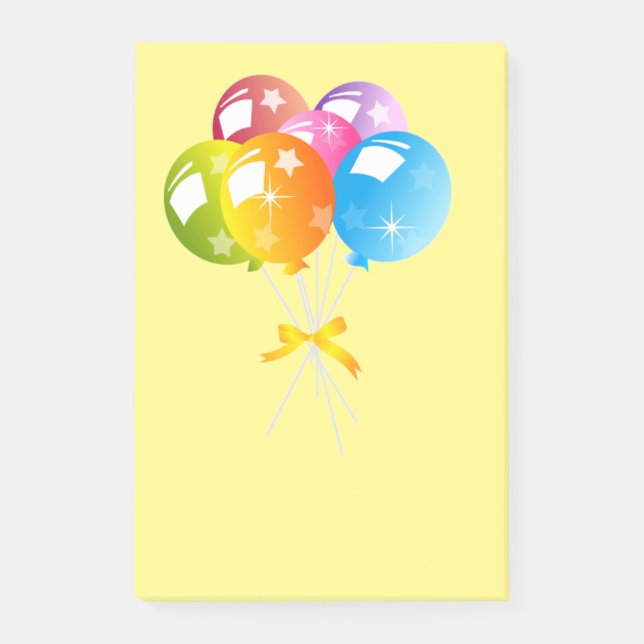 Notas Post-it® globos coloreados bonito (Anverso)