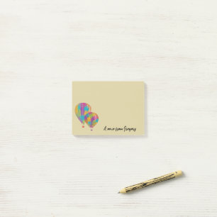 Notas Post-it® Globos de aire caliente pintados con arcoiris pers