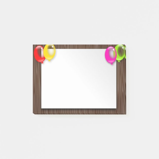 Notas Post-it® Globos de colores (Anverso)