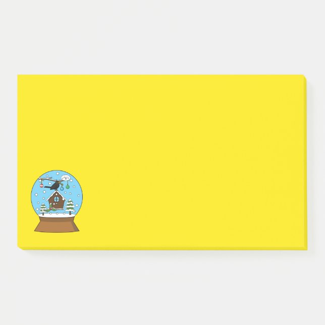 Notas Post-it® Glóbulo de la nieve con canto de Blackbird (Anverso)