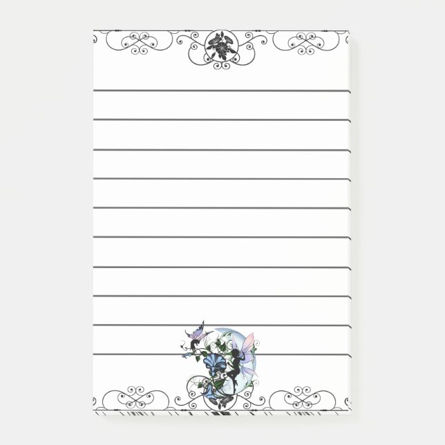 Notas Post-it® Gloria de la mañana Sombra de hadas y gato cósmico (Anverso)