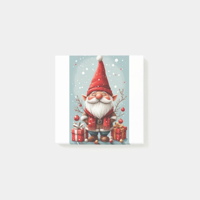 Notas Post-it® Gnome de la temporada navideña (Anverso)