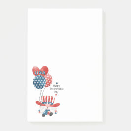 Notas Post-it® Gnome del Día de la Independencia Feliz