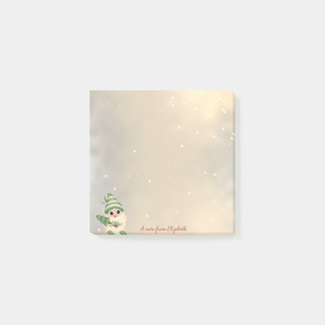 Notas Post-it® Gnome Pino Arbol Dorado Fiesta (Anverso)