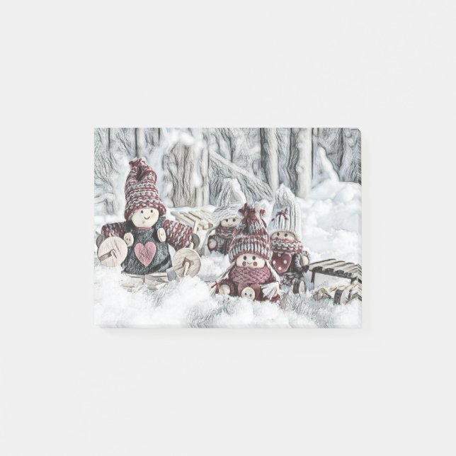 Notas Post-it® Gnomes in a Winter Scenery Notes (Anverso)