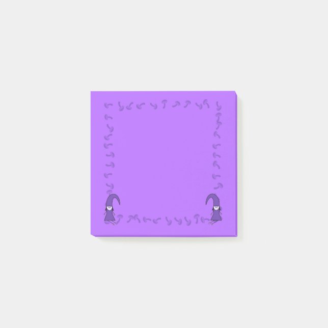 Notas Post-it® Gnomos púrpuras con champiñones (Anverso)