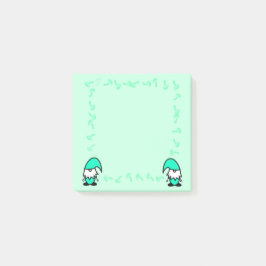 Notas Post-it® Gnomos turquesas con hongos