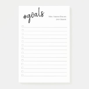 Notas Post-it® #Goals personalizable name and title to do list