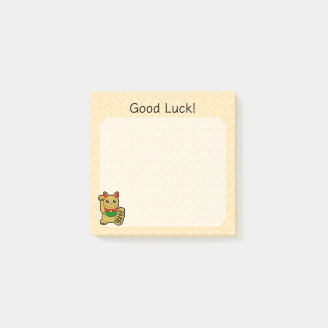 Notas Post-it® Gold Lucky Cat- Good Luck (Anverso)