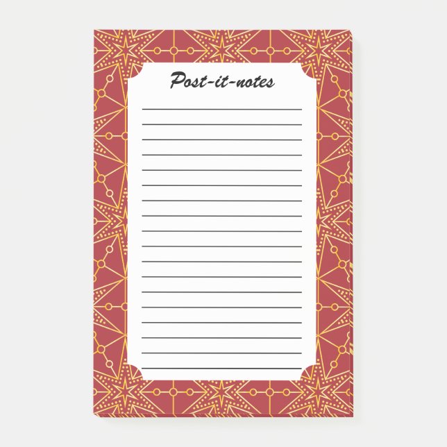 Notas Post-it® Golden Festive Starry (Anverso)