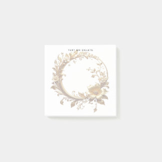 Notas Post-it® Golden Floral Ornate Frame Post it Notes