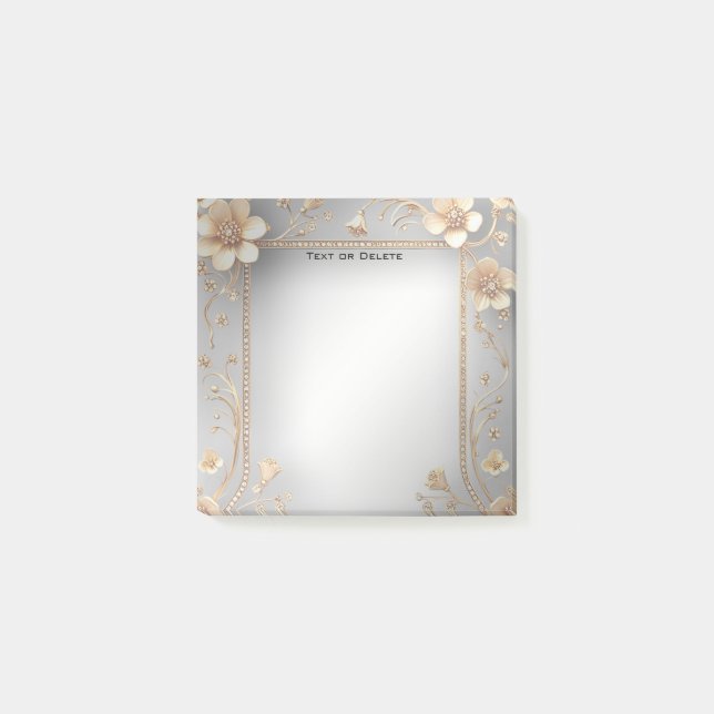 Notas Post-it® Golden Flowers Post it Notes (Anverso)