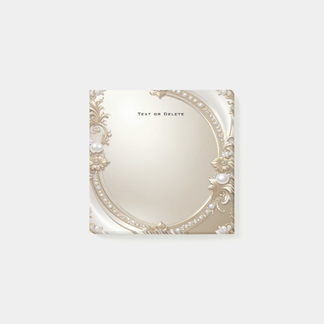Notas Post-it® Golden Ornate Frame with Pearls Post it Notes (Anverso)