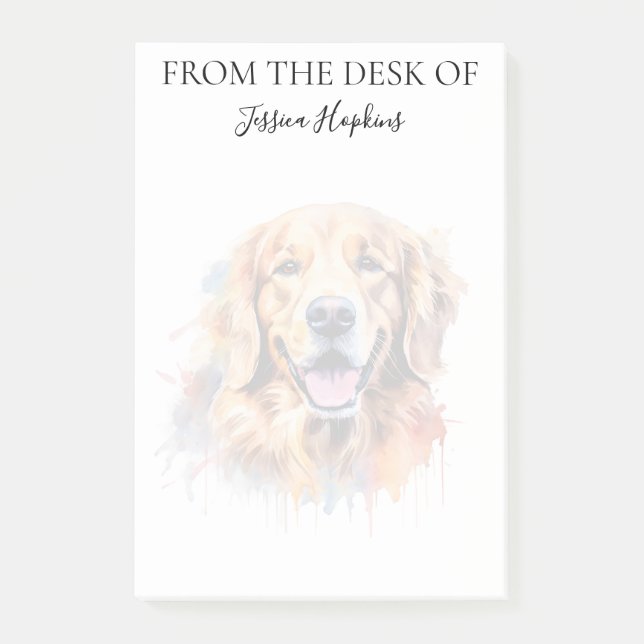 Notas Post-it® Golden Retriever Lover Monogrammed Dog (Anverso)