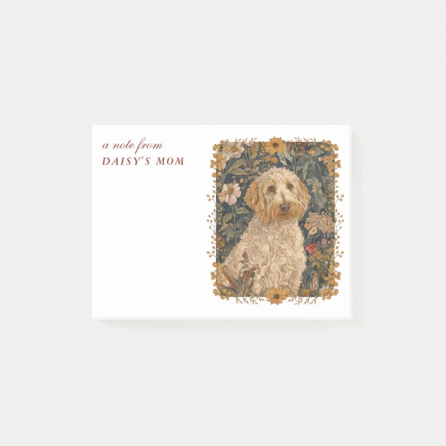 Notas Post-it® Goldendoodle Mom Cute Personalizado Textos (Anverso)