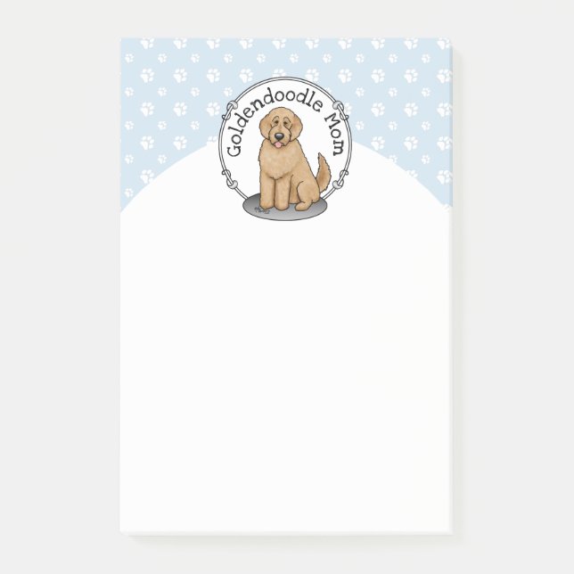 Notas Post-it® Goldendoodle Mom Doodle Mom (rojo dorado) (Anverso)