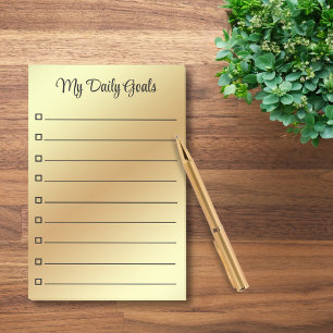 Notas Post-it® goles diarios elegantes con línea dorada personali