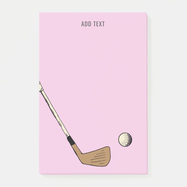 Notas Post-it® Golf rosa personalizado moderno (Anverso)