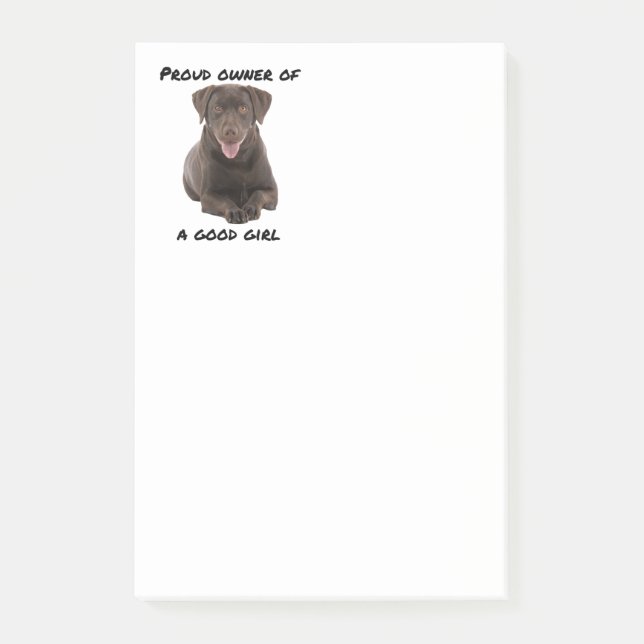 Notas Post-it® Good Girl Chocolate Lab (Anverso)