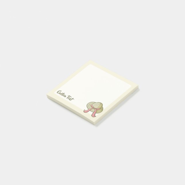 Notas Post-it® Gorra de paja Amarillo (En perspectiva)