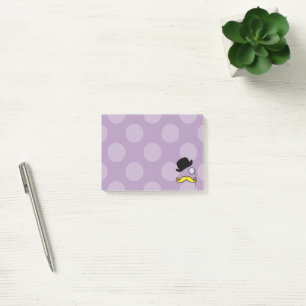 Notas Post-it® Gorra, Mustache, Monocle - Amarillo morado negro