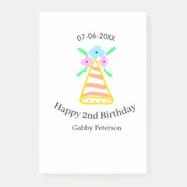 Notas Post-it® gorra naranja niños de 2 años retro floral brillan