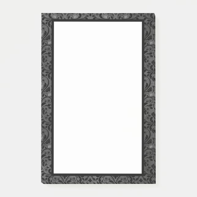 Notas Post-it® Gothic Rose in Black and Gray (Anverso)