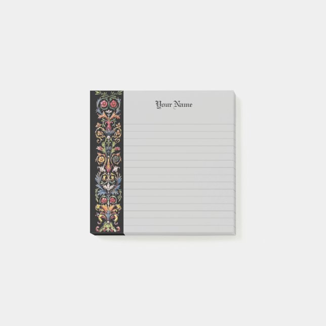 Notas Post-it® Gótico Editable Iluminado Medieval Lineado (Anverso)