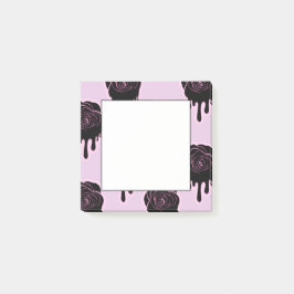 Notas Post-it® Gótico Pastel goteando Rosas negros