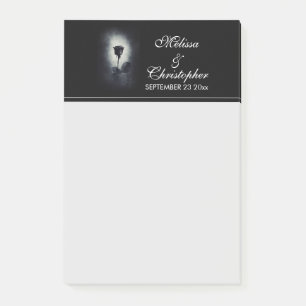 Notas Post-it® Gótico Rosa negro goteando sangre Boda macabro