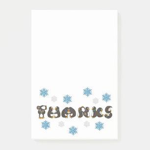Notas Post-it® Gracias a Winter Snow Penguin Gracias Por Publicar