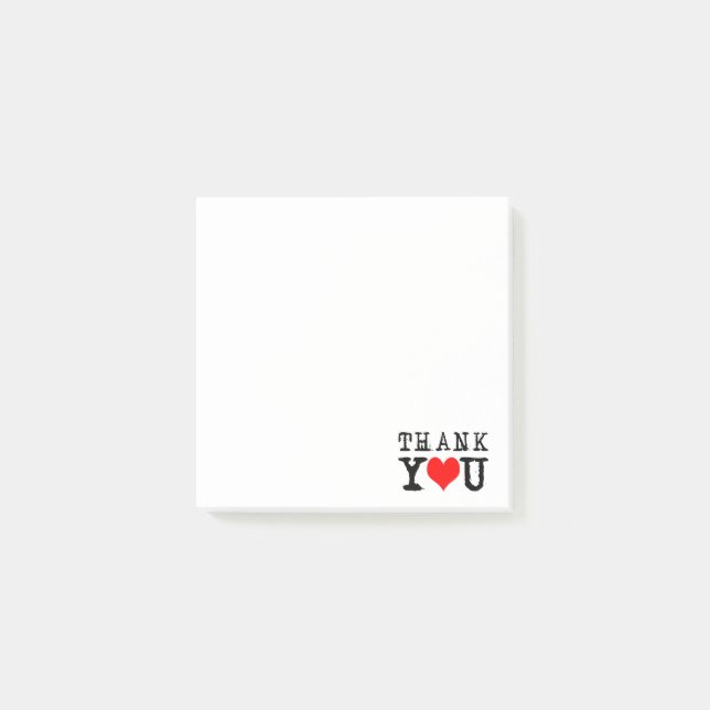Notas Post-it® Gracias Corazón Rojo (Anverso)