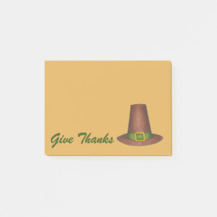 Notas Post-it® Gracias Peregrino de Acción de Gracias Gorra Purit