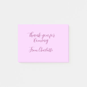 Notas Post-it® gracias por venir añadir nombre mensaje de texto m
