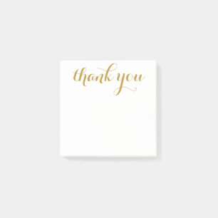 Notas Post-it® Gracias Script Gold 3 x 3