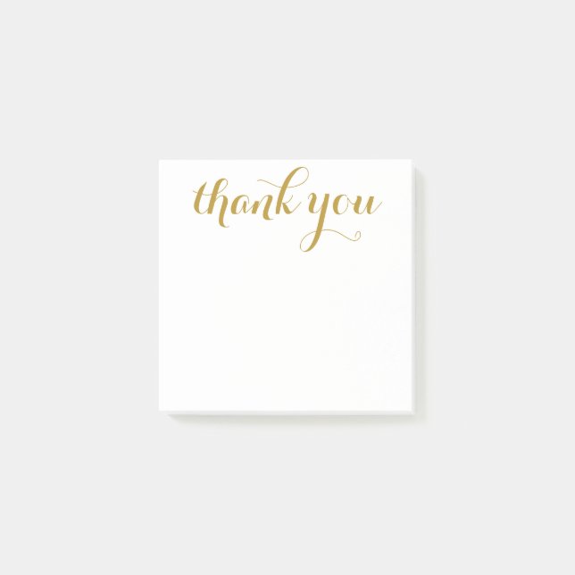 Notas Post-it® Gracias Script Gold 3 x 3 (Anverso)