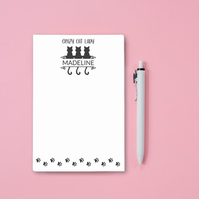 Notas Post-it® Graciosa Gato Lover Crazy Cat Lady Personalizada (Subido por el creador)