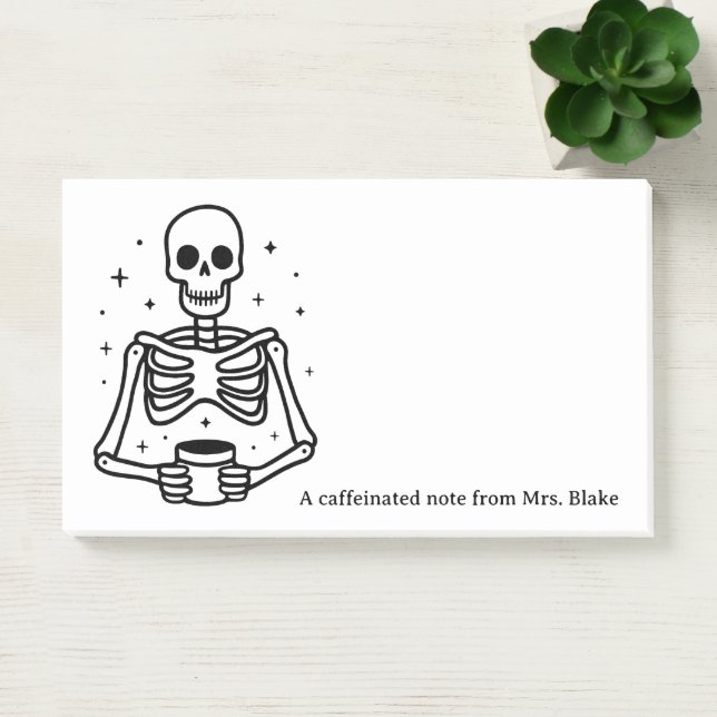 Notas Post-it® Gracioso amante del café humor negro (Oficina)