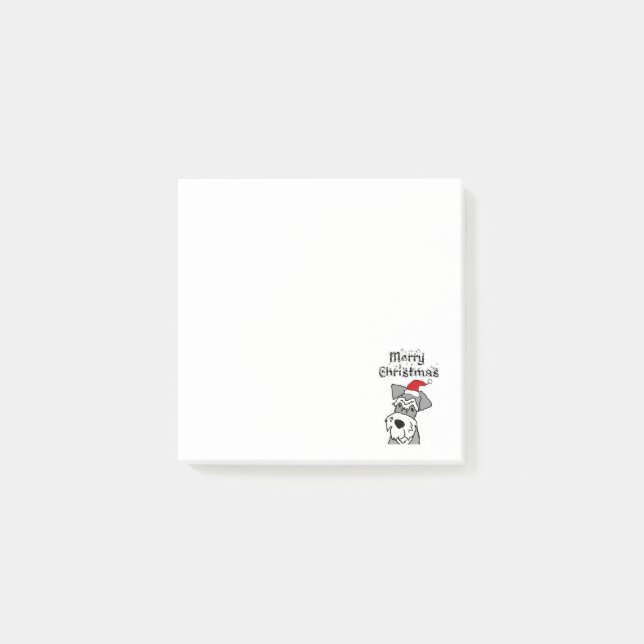 Notas Post-it® Gracioso arte de los Navidades de perro Schnauzer (Anverso)