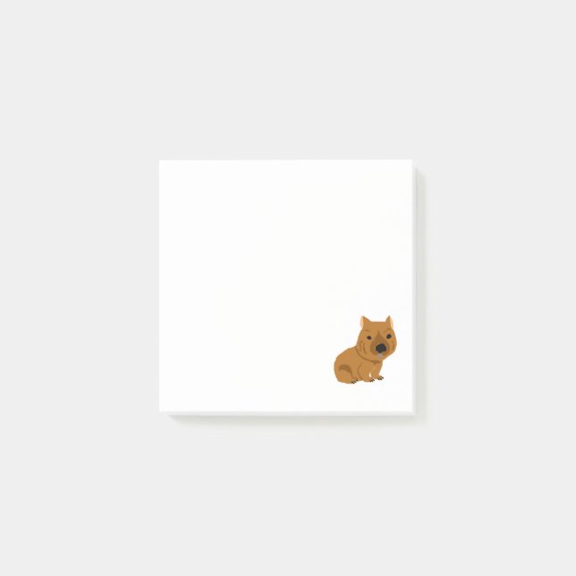 Notas Post-it® Gracioso arte primitivo de Wombat (Anverso)