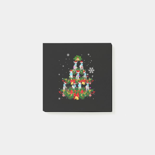 Notas Post-it® Gracioso Boston Terrier Christmas Tree Mask Xmas (Anverso)