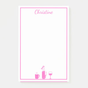 Notas Post-it® Gracioso café vino de golf personalizado