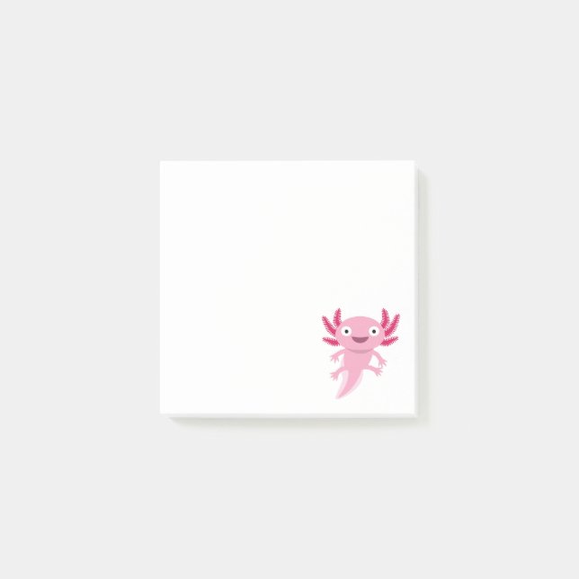 Notas Post-it® Gracioso Ilustracion Axolotl (Anverso)