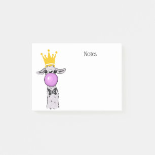 Notas Post-it® Gracioso Ilustracion de Llama que sopla una burbuj