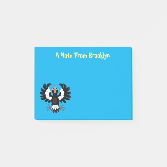 Notas Post-it® Gracioso ilustracion de personalizado magpie austr (Anverso)